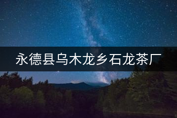 永德縣烏木龍鄉(xiāng)石龍茶廠