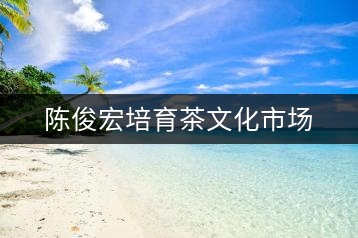陳俊宏培育茶文化市場