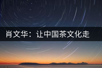 肖文華：讓中國(guó)茶文化走向全世界