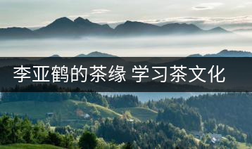 李亞鶴的茶緣 學(xué)習(xí)茶文化，了解茶文化，品味茶文化