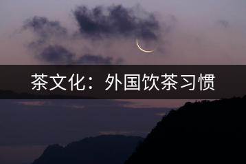 茶文化：外國(guó)飲茶習(xí)慣