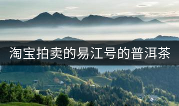 淘寶拍賣的易江號的普洱茶怎么樣？