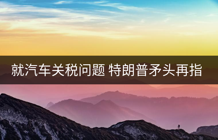 就汽車關(guān)稅問題 特朗普矛頭再指世界貿(mào)易組織