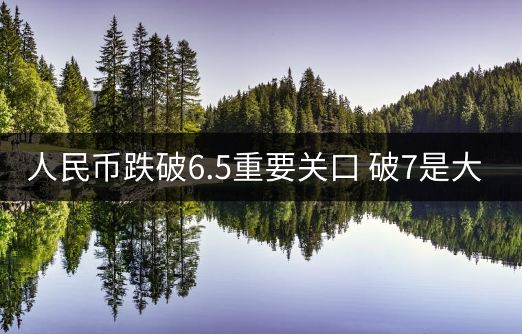 人民幣跌破6.5重要關(guān)口 破7是大概率事件?