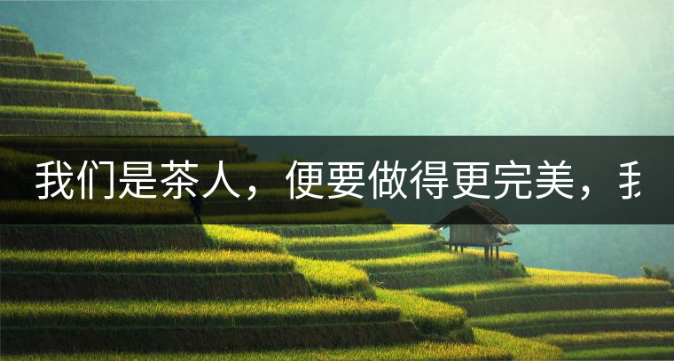 我們是茶人，便要做得更完美，我們是茶客，便要懂得沉默...我們是茶人，便要做得更完美，我們是茶客，便要懂得沉默！