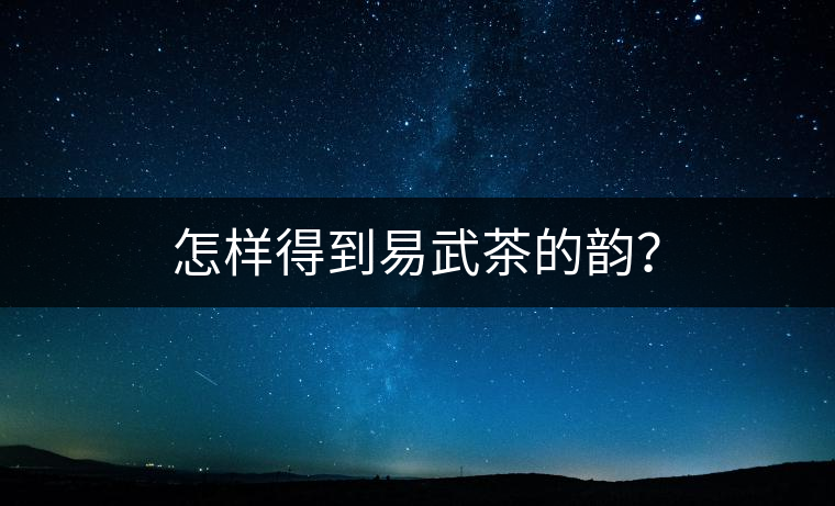 怎樣得到易武茶的韻？