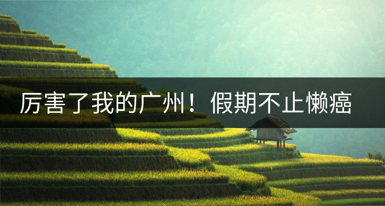 厲害了我的廣州！假期不止懶癌和肚腩，還有一場(chǎng)健康綠色跑