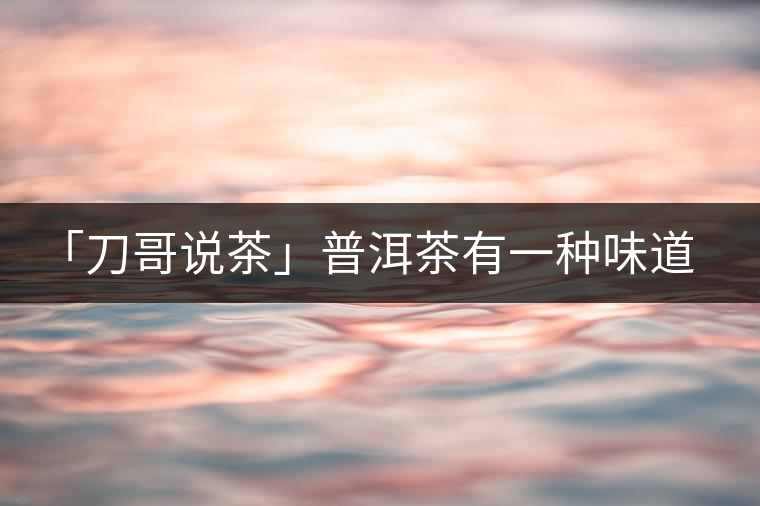 「刀哥說(shuō)茶」普洱茶有一種味道，只可意會(huì)不可言傳
