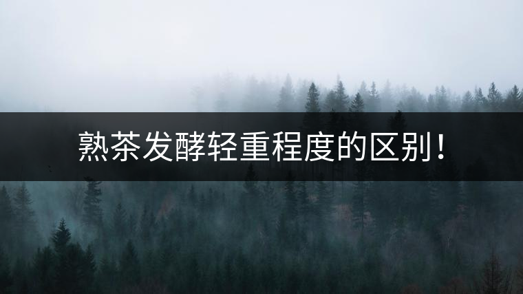 熟茶發(fā)酵輕重程度的區(qū)別！