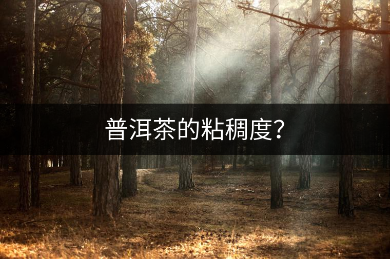 普洱茶的粘稠度？