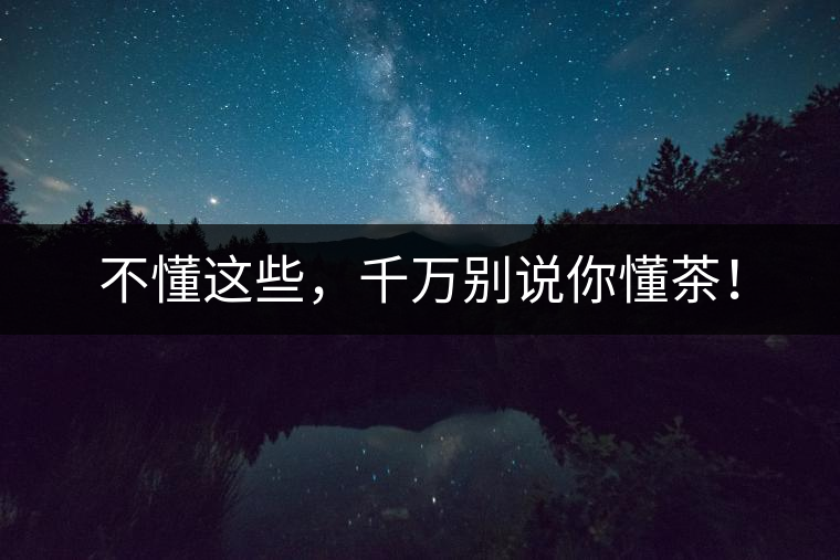 不懂這些，千萬別說你懂茶！