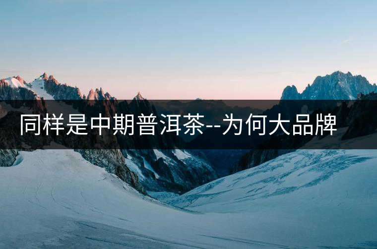 同樣是中期普洱茶--為何大品牌的才會(huì)火