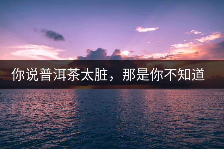 你說(shuō)普洱茶太臟，那是你不知道什么是發(fā)酵與發(fā)霉