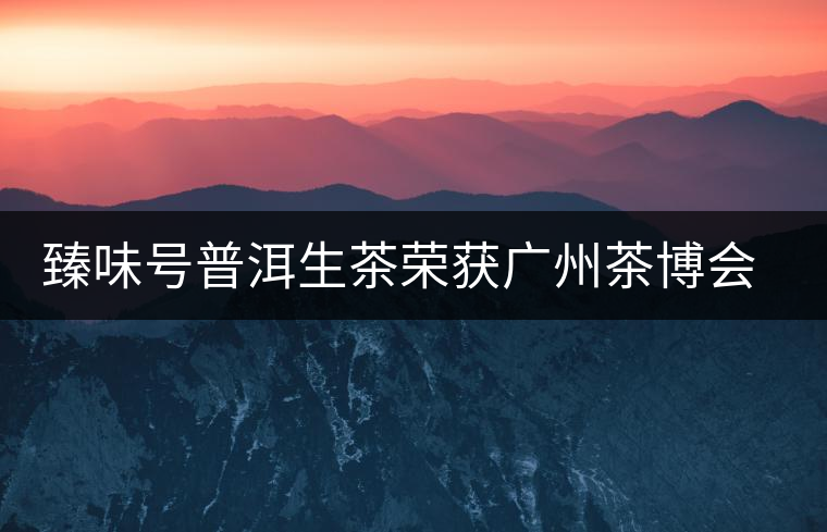 臻味號普洱生茶榮獲廣州茶博會特等金獎 臻味號普洱生茶榮獲廣州茶博會特等金獎