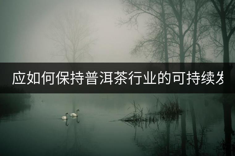 應(yīng)如何保持普洱茶行業(yè)的可持續(xù)發(fā)展？