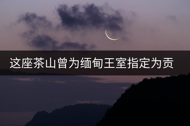 這座茶山曾為緬甸王室指定為貢茶，同時被稱為“小班章”
