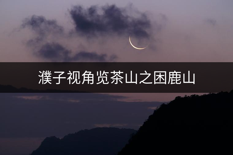 濮子視角覽茶山之困鹿山