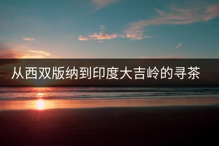從西雙版納到印度大吉嶺的尋茶路