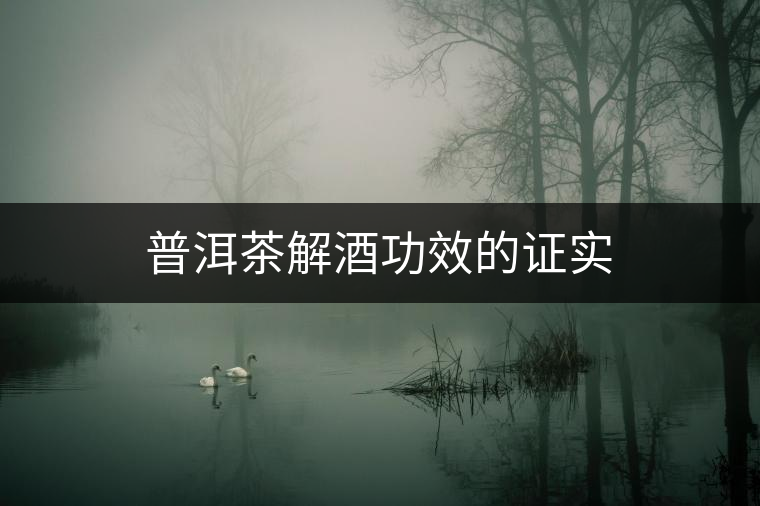 普洱茶解酒功效的證實