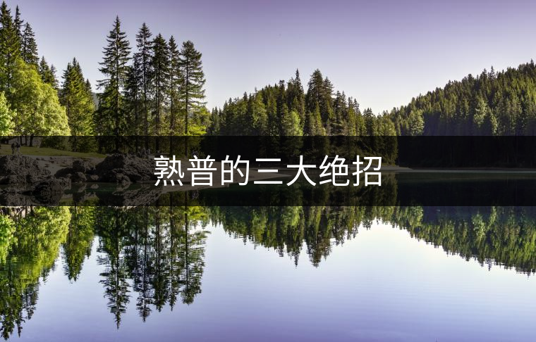 熟普的三大絕招