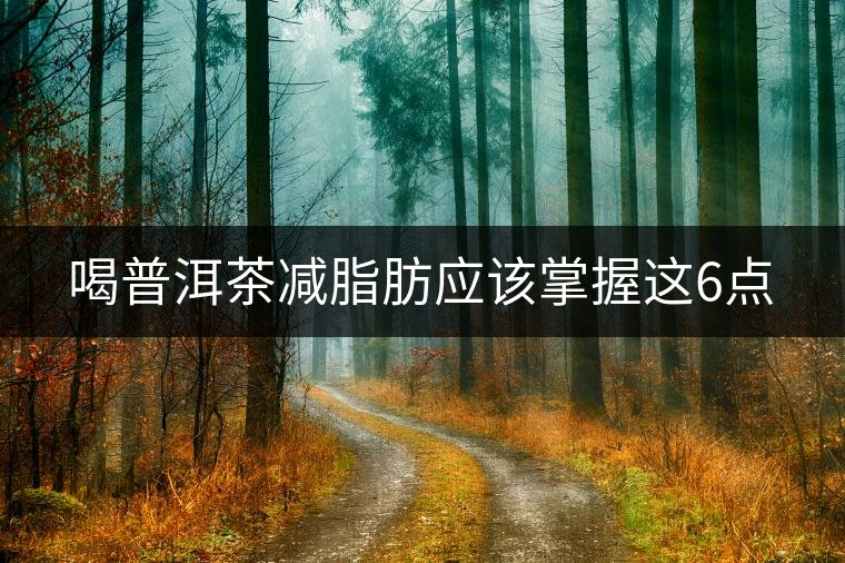 喝普洱茶減脂肪應該掌握這6點