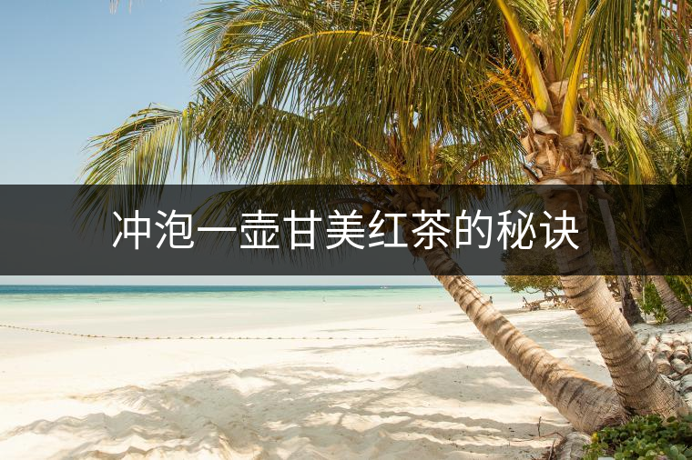 沖泡一壺甘美紅茶的秘訣