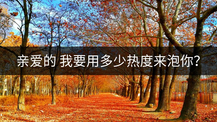 親愛的 我要用多少熱度來泡你？