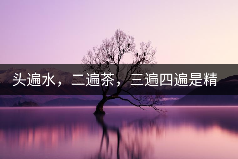 頭遍水，二遍茶，三遍四遍是精華