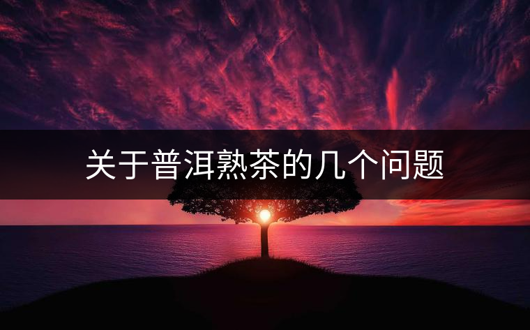 關(guān)于普洱熟茶的幾個(gè)問題 關(guān)于普洱熟茶的幾個(gè)問題