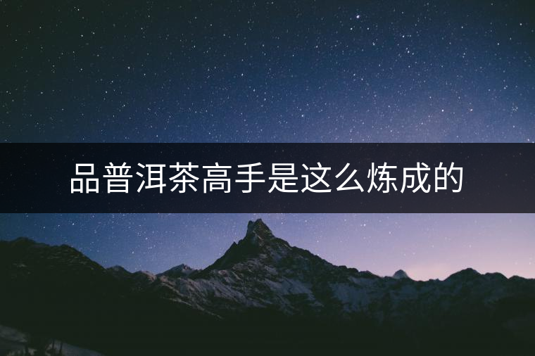 品普洱茶高手是這么煉成的