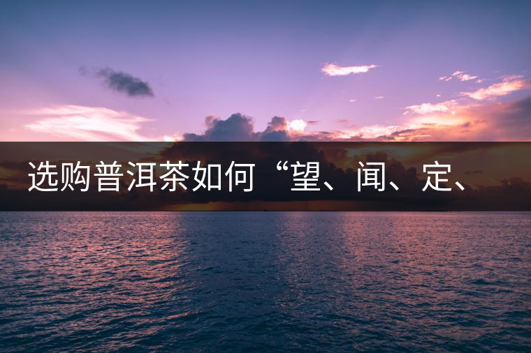 選購普洱茶如何“望、聞、定、嘗”？