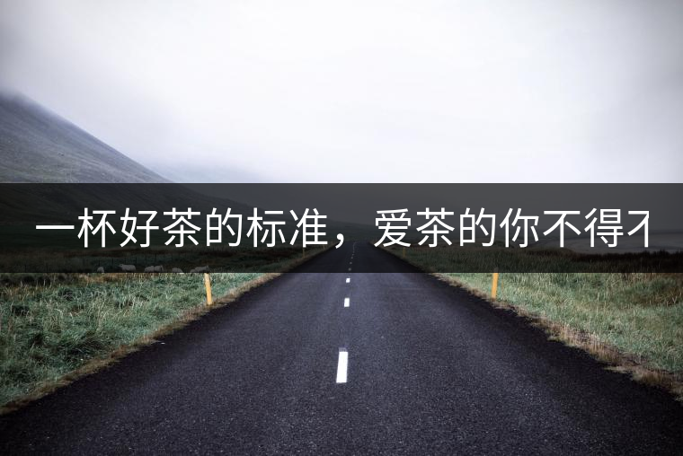 一杯好茶的標準，愛茶的你不得不知！