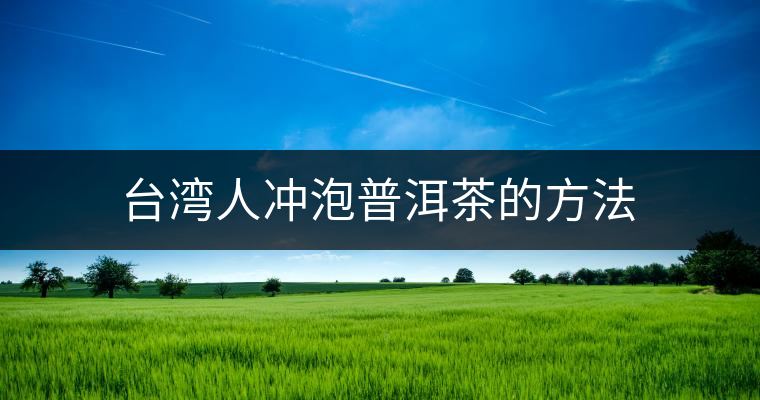 臺(tái)灣人沖泡普洱茶的方法
