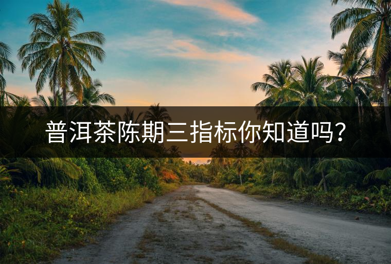 普洱茶陳期三指標(biāo)你知道嗎？