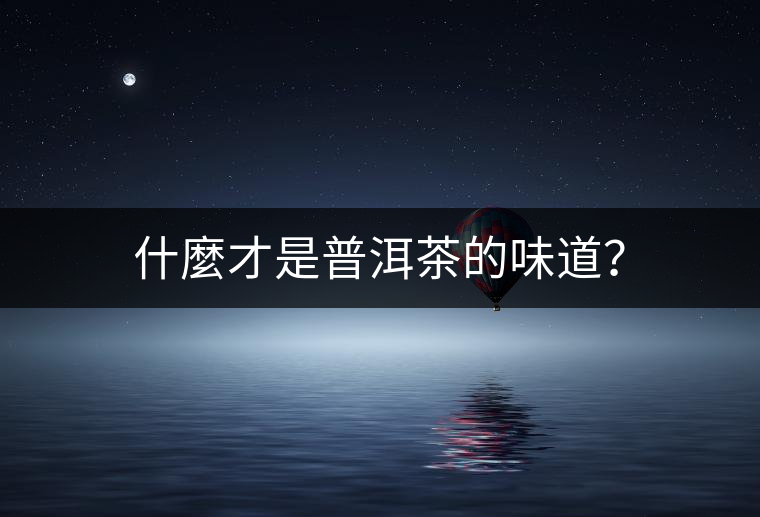 什麼才是普洱茶的味道？