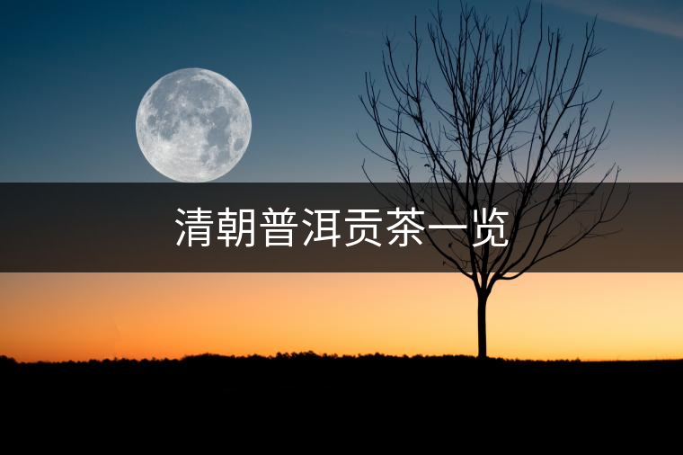 清朝普洱貢茶一覽