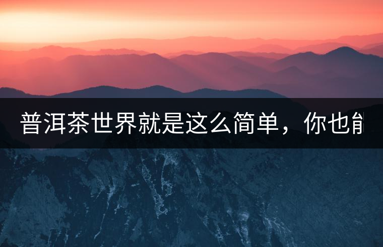 普洱茶世界就是這么簡(jiǎn)單，你也能懂！