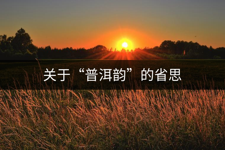 關(guān)于“普洱韻”的省思
