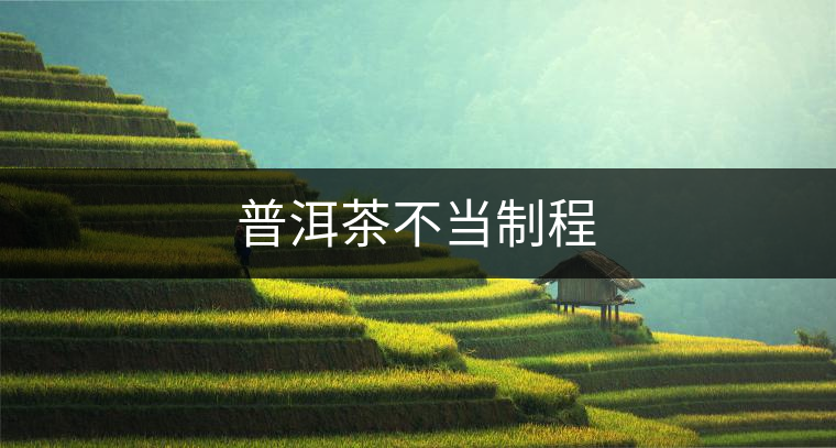 普洱茶不當制程 普洱茶不當制程