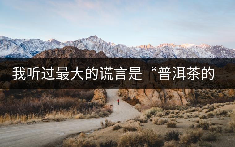 我聽過最大的謊言是“普洱茶的苦、澀、濃，就是霸氣”