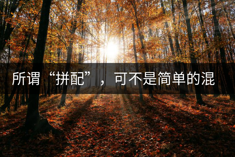 所謂“拼配”，可不是簡(jiǎn)單的混搭
