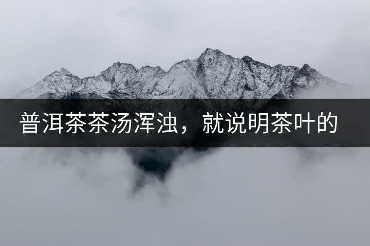 普洱茶茶湯渾濁，就說明茶葉的品質(zhì)不好嗎？