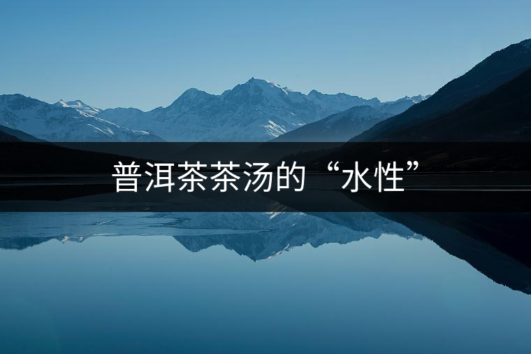 普洱茶茶湯的“水性”