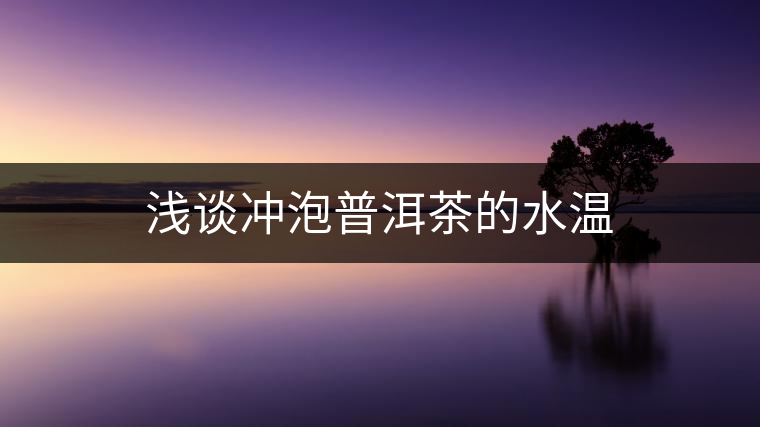 淺談沖泡普洱茶的水溫