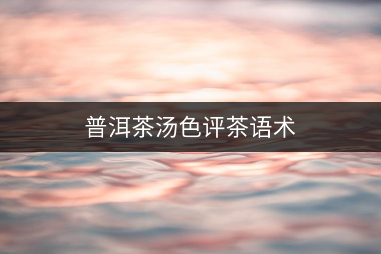普洱茶湯色評茶語術(shù)