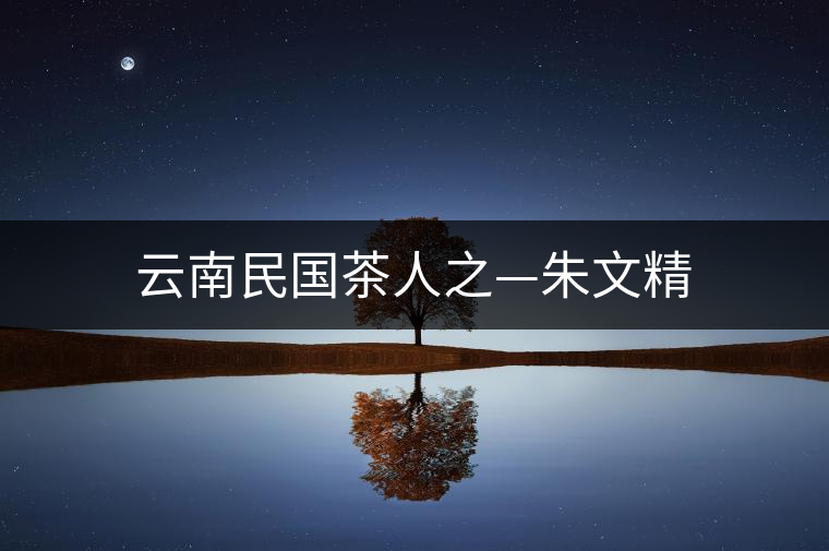 云南民國茶人之—朱文精