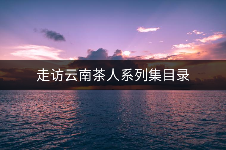 走訪(fǎng)云南茶人系列集目錄 走訪(fǎng)云南茶人系列集目錄