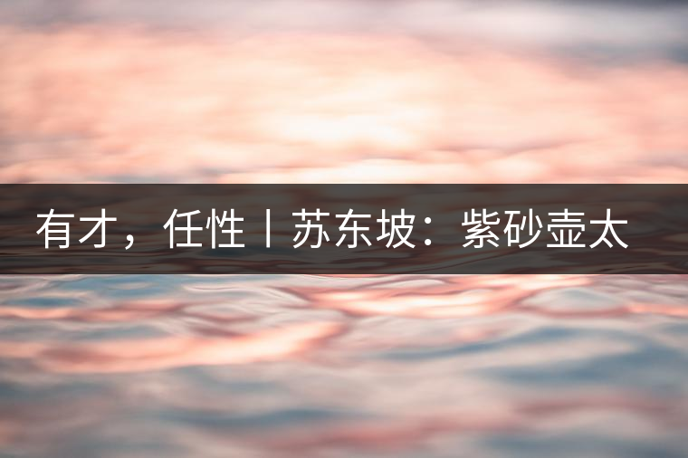 有才，任性丨蘇東坡：紫砂壺太小，不夠喝，那我就自己設(shè)計(jì)一款