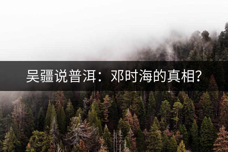 吳疆說(shuō)普洱：鄧時(shí)海的真相？