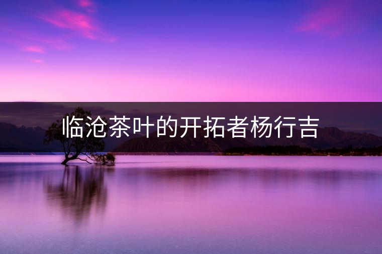 臨滄茶葉的開(kāi)拓者楊行吉 臨滄茶葉的開(kāi)拓者楊行吉